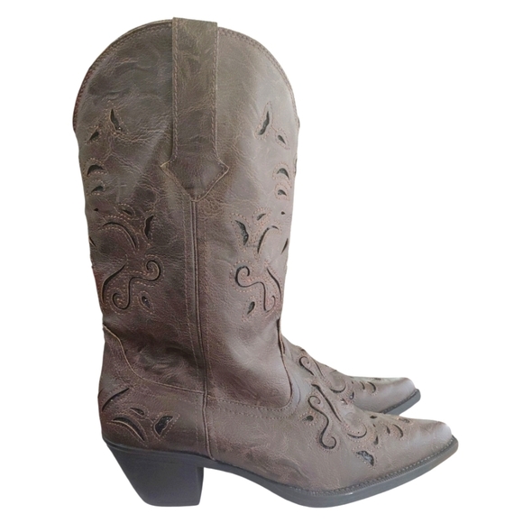 Roper Chloe Women's Cowboy Boots Brown Cut-Out Western Boots Size 9.5 - Picture 5 of 12